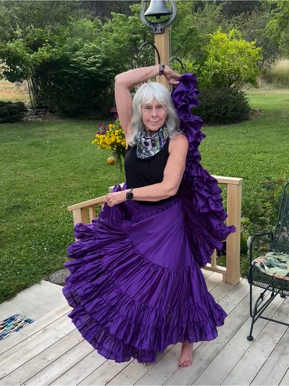 We3 Satin Belly Dance 25 Yd Skirt Sz 36, Purple - Picture 6 of 9
